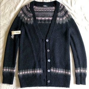 NWT Aritzia Duffey Cardigan Black purple XS